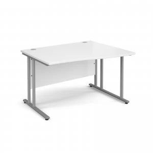 Image of Maestro 25 SL Right Hand Wave Desk 1200mm - Silver Cantilever Frame w