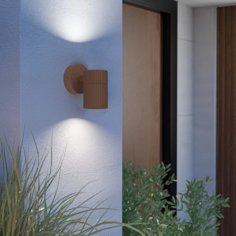 Image of EGLO Eglo TOMELLOSO Modern Rust-Coloured Outdoor Wall Light in Brown Brown One Size Unisex 9008606356003