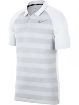 Image of Mens Nike Momentum Stripe Polo White