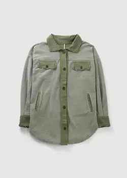 Image of Free People Womens Ruby Oversize Fleece Cosy Jacket In Jaded