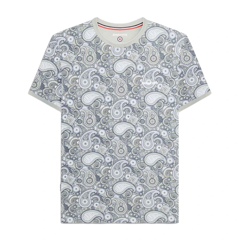 Image of Lambretta Lambretta Men SS25 Paisley T-Shirt in Pale Green Size: Medium Pale Green M Male 5063703718493