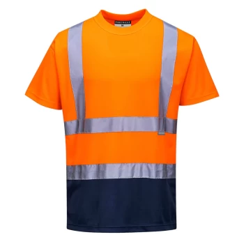 Image of Portwest S378 Hi Vis Tone T-Shirt Orange / Navy M