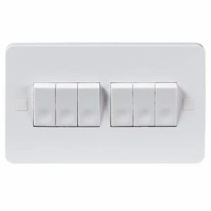 Image of KnightsBridge Pure 9mm 10A White 6G 2 Way 230V Electric Wall Plate Switch