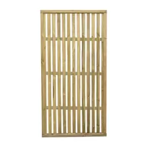 Image of Forest 6' x 3' Pressure Treated Vertical Slatted Garden Screen Panel (1.8m x 0.9m) - Natural Timber