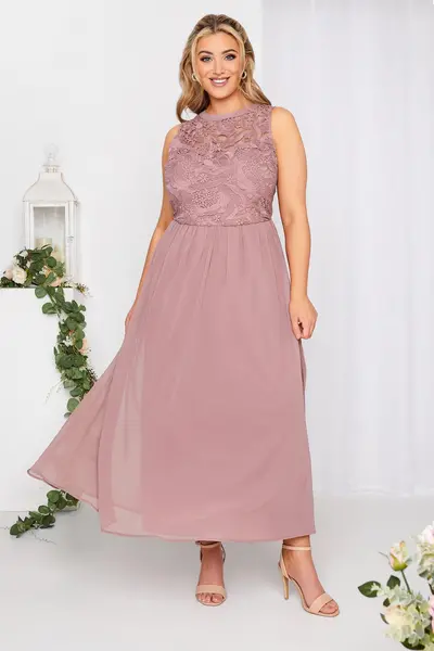 Image of Yours Chiffon Maxi Dress Pink