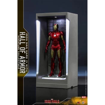 Image of Hot Toys Marvel Miniature Figure: Iron Man 3 - Iron Man Mark 4 (with Hall of Armor)