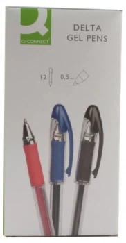 Image of Q Connect Delta Gel Pen Blue - 12 Pack