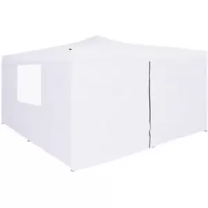 Image of Folding Gazebo with 4 Sidewalls 5x5 m White - White - Vidaxl