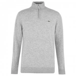 Image of Lacoste Lacoste Quarter Zip Knit Sweater - Grey E8G