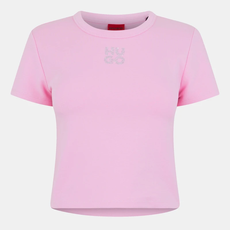 Image of Hugo Delanor Cropped T-Shirt Pink female XS