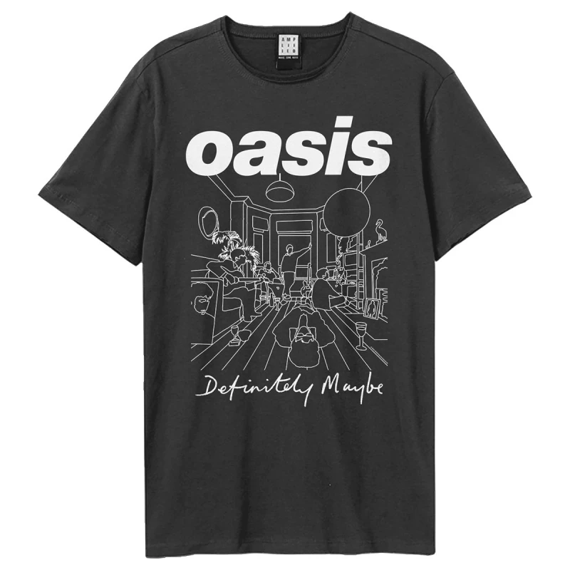Image of Amplified Amplified Men Definitely Maybe Oasis T-Shirt in Charcoal Size: X-Small Charcoal XS Male 5063652562734