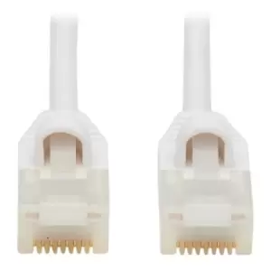 Image of Tripp Lite N261AB-S02-WH Safe-IT Cat6a 10G-Certified Snagless Antibacterial Slim UTP Ethernet Cable (RJ45 M/M) White 2 ft.