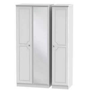 Image of Robert Dyas Montego Ready Assembled 3-Door Mirrored Wardrobe