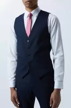 Image of Mens Slim Fit Indigo Marl Waistcoat
