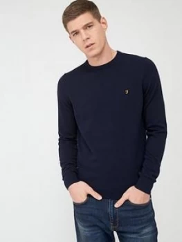 Image of Farah Mullen Knitted Jumper - Navy