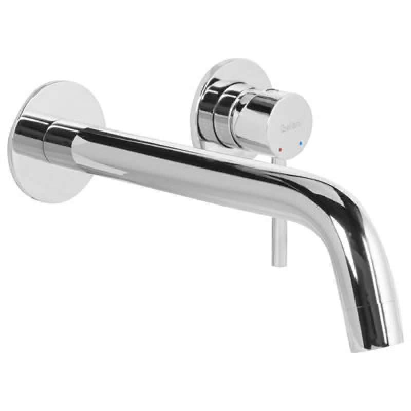 Image of Beliani Wall Mounted Basin Mixer Tap Traful Brass Silver