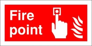 Image of Extra Value 100x200mm Self Adhesive Safety Sign - Fire Point