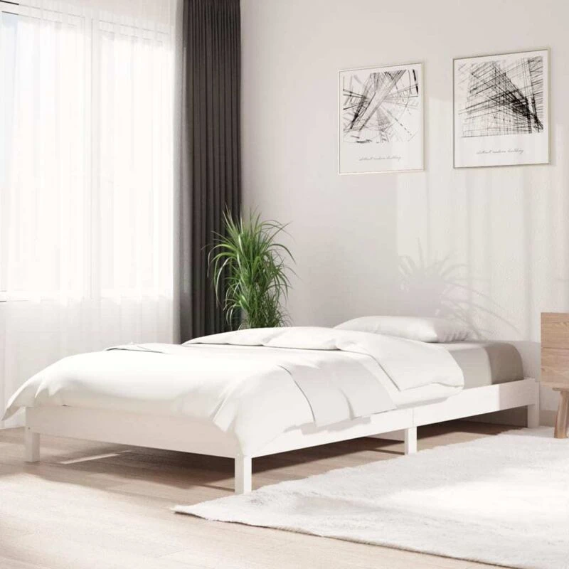 Image of VIDAXL Stack Bed without Mattress White 100x200cm Solid Wood Pine vidaXL 8720287073666