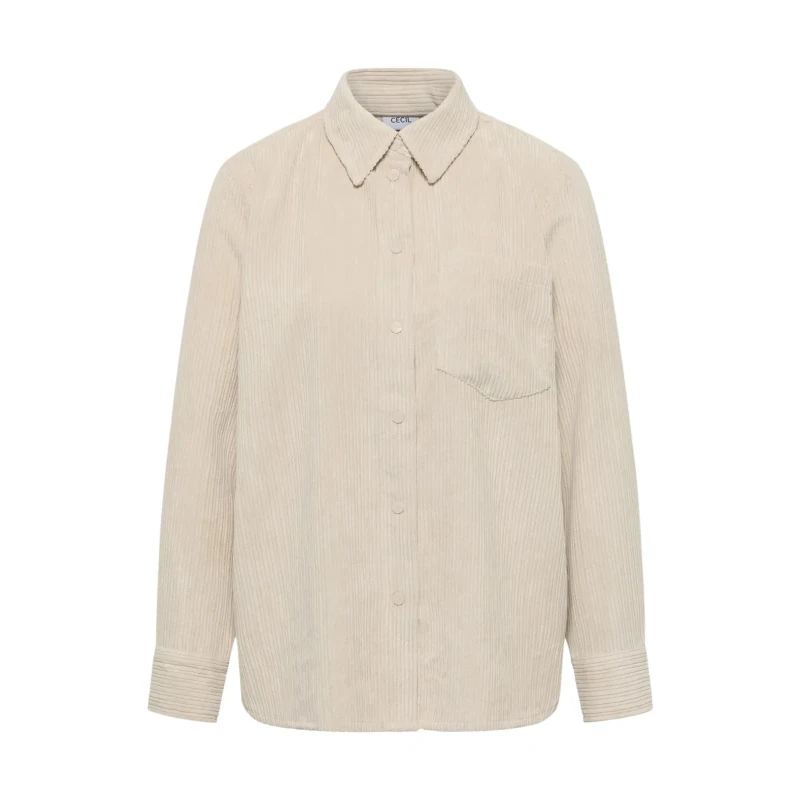 Image of cecil Womens velvet overshirt Cecil Beige Female L