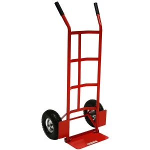 Image of Charles Bentley Heavy Duty Red Foldable Sack Truck Folding Toe Trolley 200Kg 440 Lbs