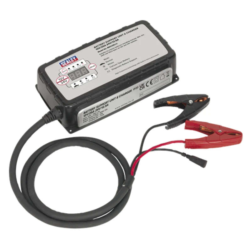 Image of Sealey Battery Support Unit & Charger 12V-25A/24V-12.5A BSCU25