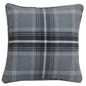 Image of Aviemore Tartan Faux Wool Cushion Grey / 45 x 45cm / Polyester Filled