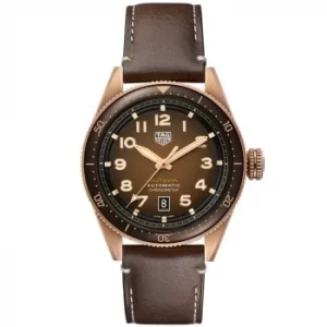 Image of TAG Heuer Autavia Mens Brown Leather Strap Watch