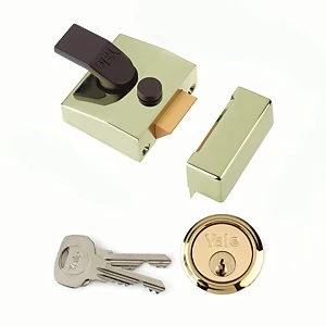Image of Yale P-85-BLX-PB-40 85 Deadlocking Nightlatch - Brass 40mm