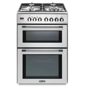 Image of DeLonghi DDC606DF 60cm Modern Double Oven Duel Fuel Cooker in Stainless Steel