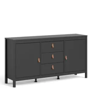 Image of Barcelona Sideboard 2 Doors + 3 Drawers In Matt Black