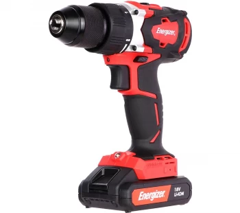 Image of ENERGIZER EZPVB18V2B2AUK Cordless Drill Driver - Red & Black, Red