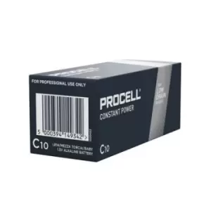 Image of Duracell Procell Constant C Battery (Pack of 10) 5000394149342