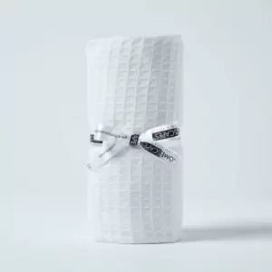 Image of HOMESCAPES Organic Cotton Waffle Baby Blanket White, 125 x 150cm - White