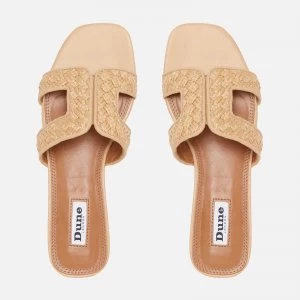 Image of Dune Womens Loupe Raffia Flat Sandals - Natural/Plain/Synthetic - UK 8