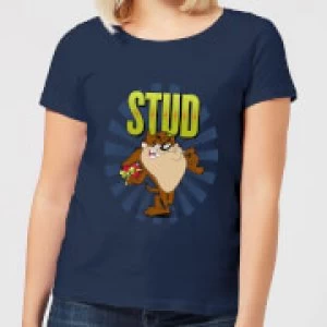 Image of Looney Tunes Stud Taz Womens T-Shirt - Navy - M