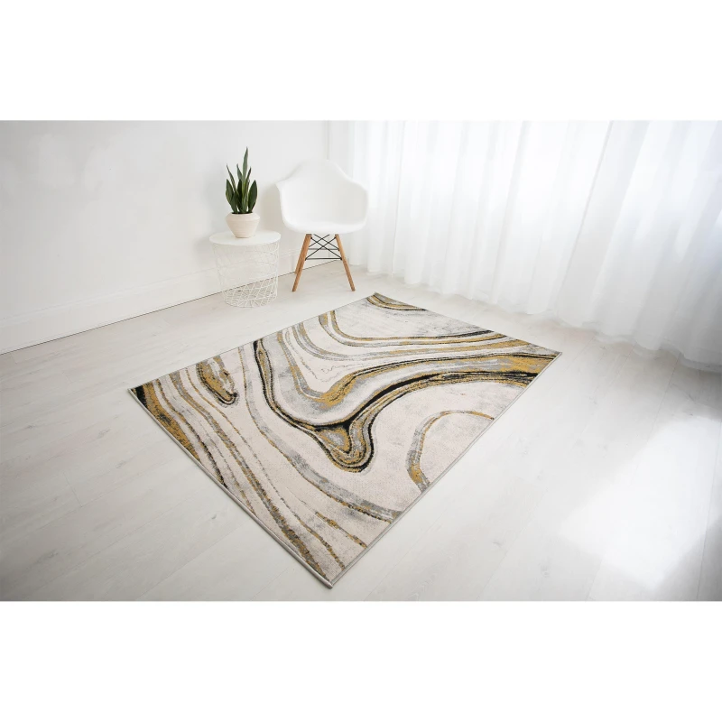 Image of Rugstyle BALLETTO 18BA Anthra/Ochre unisex 80x150cm