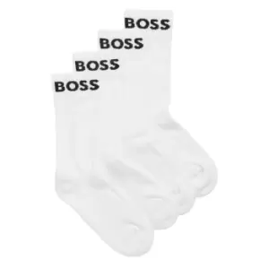Image of Hugo Boss Black 2p Rs Sport Cc Quarter Length Stretch Socks In White - Size 40-46