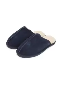 Image of Eastern Counties Leather Unisex Adults Sheepskin Lined Mule Slippers (9 UK) (Navy)