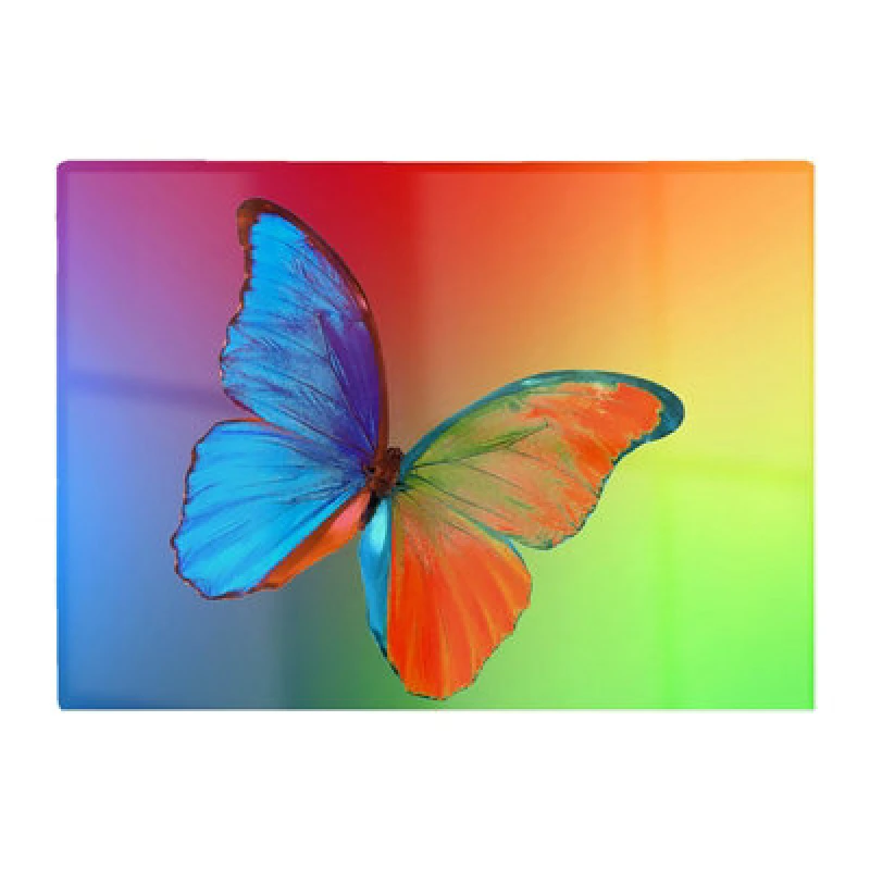 Image of Warren Reed Designer Vibrant Butterfly Glass Chopping Board