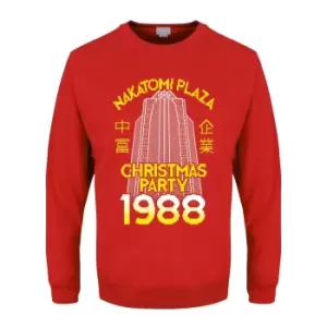Image of Grindstore Mens Nakatomi Plaza Christmas Jumper (XL) (Red)
