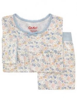 Image of Cath Kidston Girls Ditsy Jersey Pyjama And Bag Set - Ivory