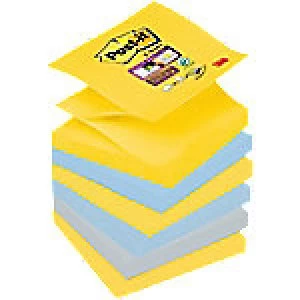 Image of Post-it Super Sticky Z-Notes 76 x 76mm Assorted 6 Pieces of 90 Sheets