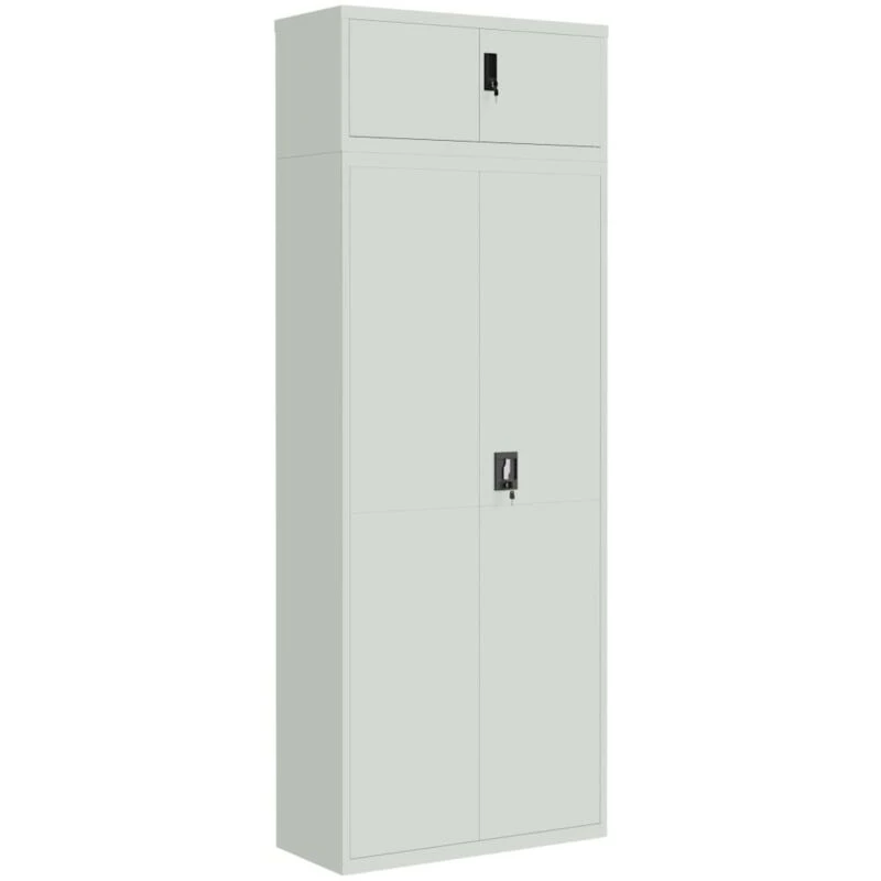 Image of Vidaxl File Cabinet Light Grey 90X40X240 Cm Steel, Grey 3188321