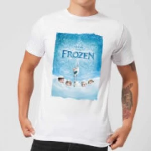 Image of Disney Frozen Snow Poster Mens T-Shirt - White - L