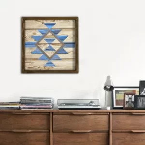 Image of TAH003 Brown Blue Decorative Framed MDF Painting