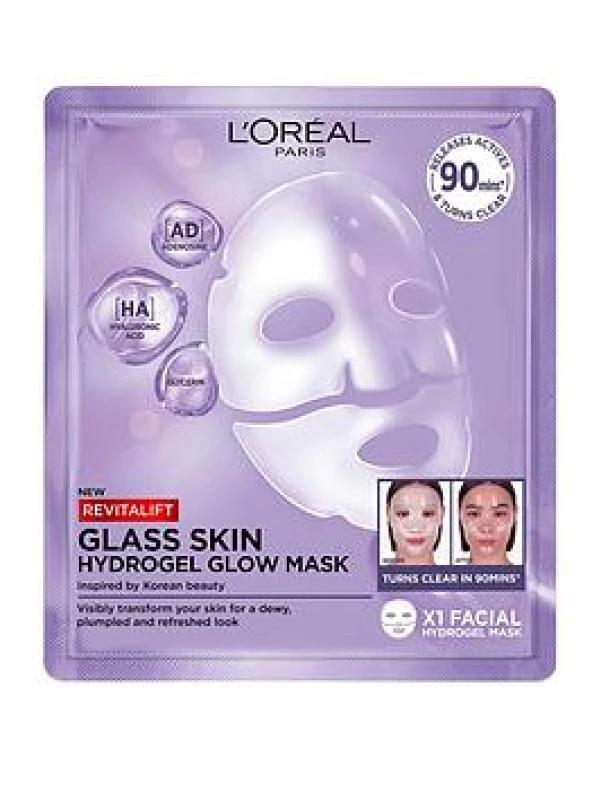 Image of LOreal Paris Revitalift Filler Glass Skin Hydrogel Glow Mask Single Pack