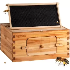 Image of Beehive Box Kit Bee Honey Hive 10 Frames 1 Deep Beeswax Natural Fir Wood - Vevor