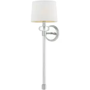 Image of Elstead Quoizel Barbour Wall Lamp with Shade Polished Nickel