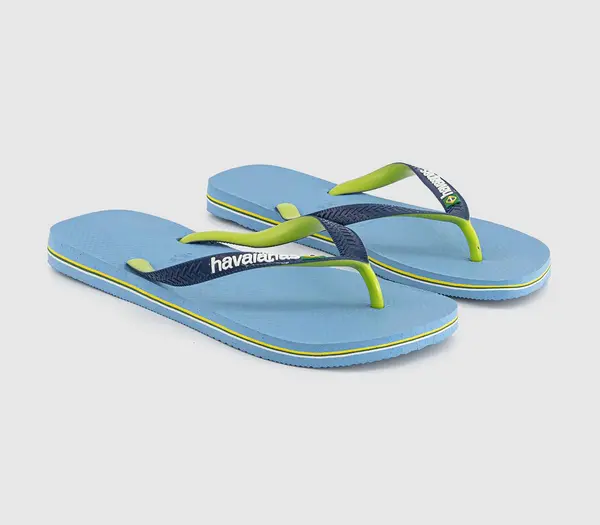 Image of Havaianas Mens Brasil Mix Flip Flops Lavender Blue, 9/10