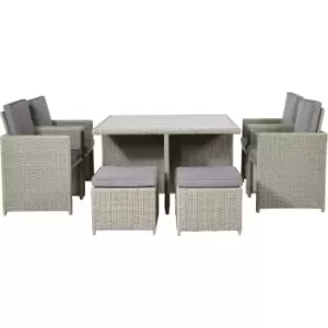 Image of Pacific Lifestyle Bermuda 8 Seater Cube Set - Grey